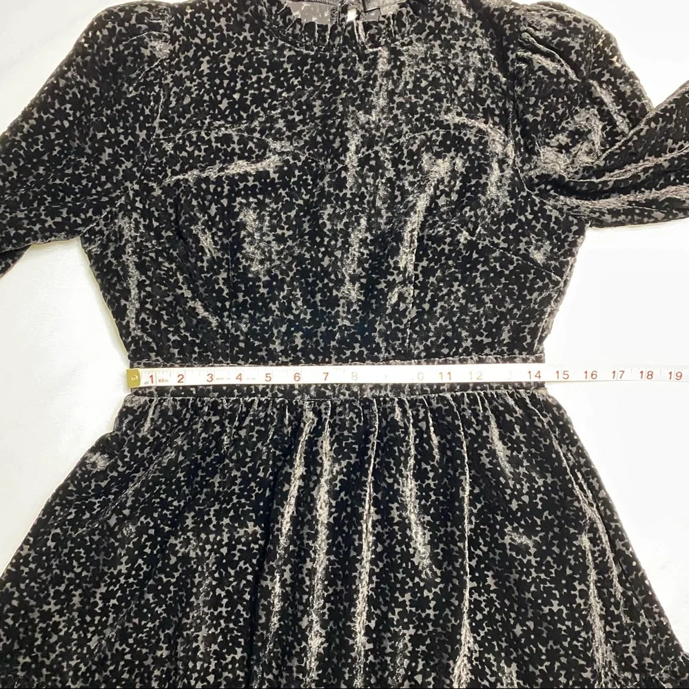 NWOT Aqua Flocked Floral Tiered Dress w/ ruffled neckline
Size S - Picture 10 of 16